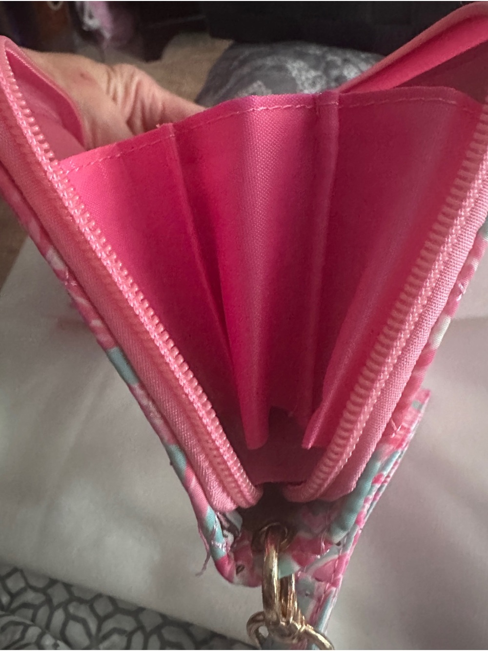 Simply Southern Pink Flamingo Quilted Card Holder Wallet with Aqua Accents {NWT} - Picture 6 of 7